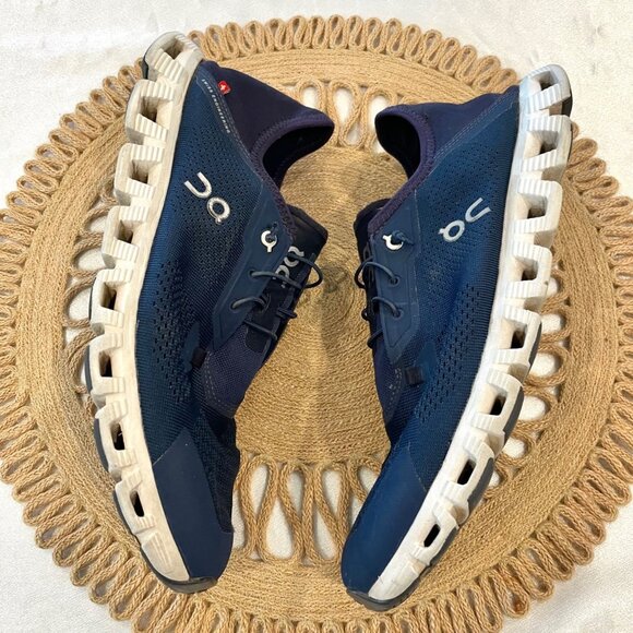 On Running Cloud 5 Coast Denim Midnight Athletic Shoes Navy and White Size 11 - Picture 4 of 9